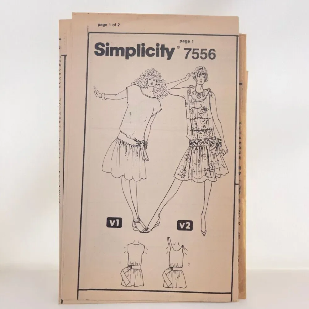 #7556 Simplicity Misses Pullover Dresses Sewing Pattern Size 12-16